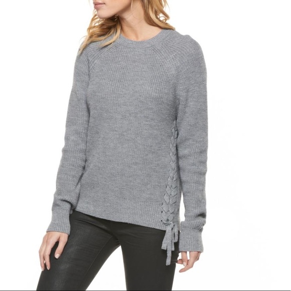 Dex Grey Side tie ribbed sweater - Picture 1 of 2